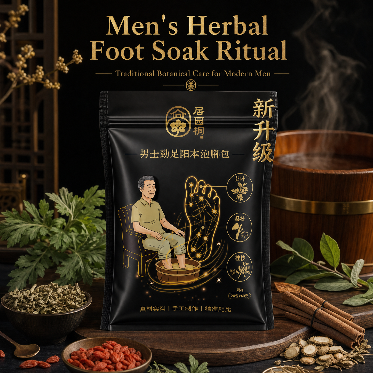 Men's Herbal Foot Soak Bags | Relaxing Foot Bath After Work & Active Lifestyle