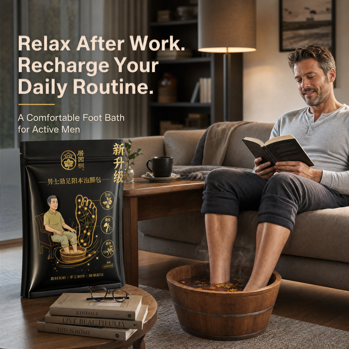 Men's Herbal Foot Soak Bags | Relaxing Foot Bath After Work & Active Lifestyle
