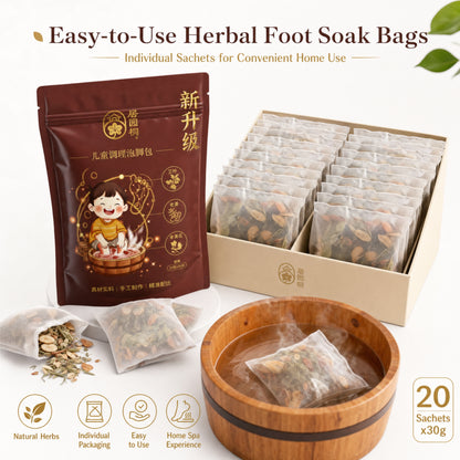 Children's Herbal Foot Soak Bags | Natural Botanical Foot Bath for Family Wellness